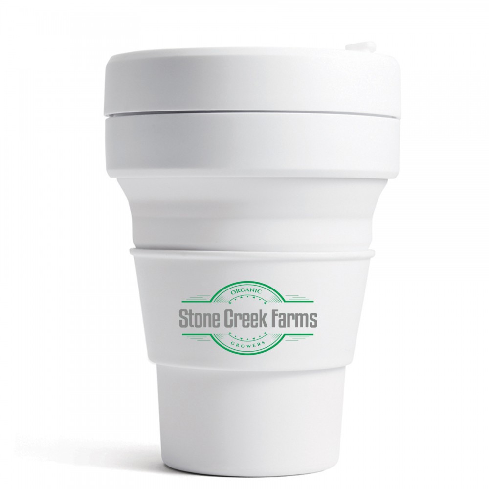 Custom Imprinted 12 Oz. Stojo Pocket Cup w/Matching Color Sleeve (Quartz) Custom Imprinted 12 Oz. Stojo Pocket Cup w/Matching Color Sleeve (Quartz)