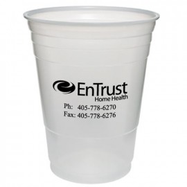 16 Oz. Translucent Large Plastic Party Cup (Silk Screen Printing) with Logo  16 Oz. Translucent Large Plastic Party Cup (Silk Screen Printing) with Logo
