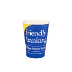 8 Oz. White Dbl Wall Paper Cup-Full Wrap with Logo