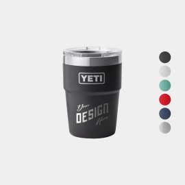 16 Oz YETI Rambler Stainless Steel Insulated Stackable Cup w/ Lid with Logo