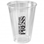 10 Oz. Clear Medium Plastic Party Cup (Silk Screen Printing) with Logo