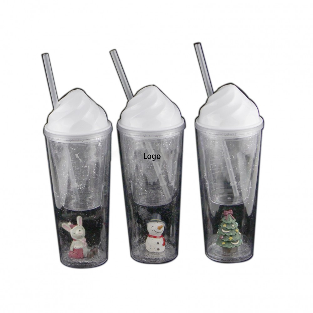 Christmas Double Wall Tumbler with Lid and Straw with Logo Christmas Double Wall Tumbler with Lid and Straw with Logo