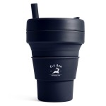 16 Oz. Stojo Biggie Cup w/Matching Color Sleeve (Denim) Logo Printed