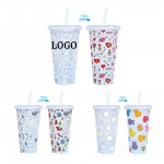 Personalized Color Changing Plastic Stadium Straw Cup
