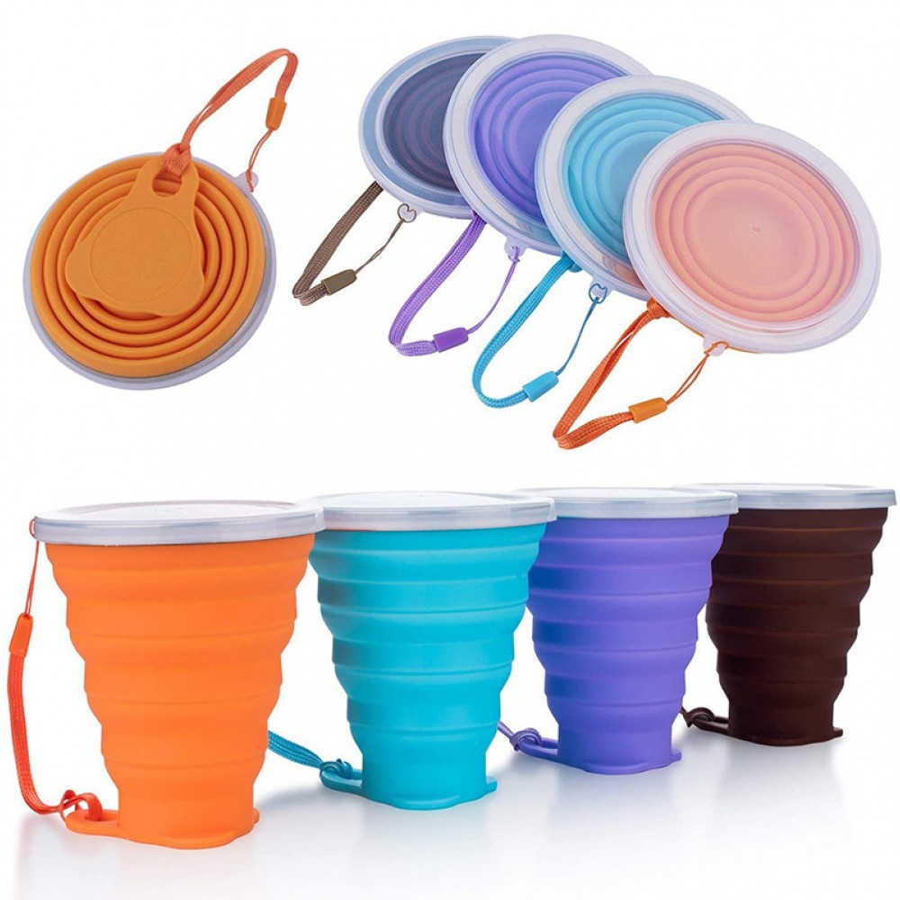 9.2oz Collapsible silicone trave cup Folding Camping Cup with Logo
