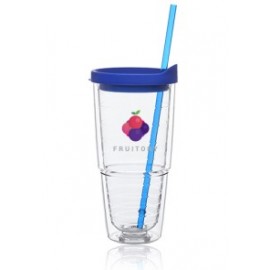 Custom Double Wall Solid Clear Orbit Acrylic Tumblers