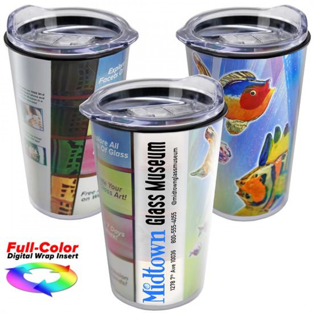 Customized 14 Oz. Transparent Tumbler w/Digital Insert Customized 14 Oz. Transparent Tumbler w/Digital Insert