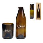 Promotional Nesting Carafe and Glass set by Refresh Glass made from rescued wine bottles