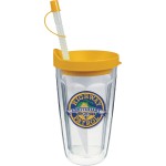 16 Oz. Double Wall Insulated Thermal Travel Tumbler - Embroidered Emblem with Logo