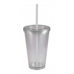 16 oz. Clear Double Wall Acrylic Translucent Tumbler with Logo