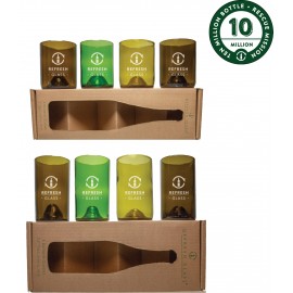 Custom 4 Pack Of 12oz Glasses & 4 Pack Of 16oz Glasses Both Made From Rescued Wine Bottles  Custom 4 Pack Of 12oz Glasses & 4 Pack Of 16oz Glasses Both Made From Rescued Wine Bottles