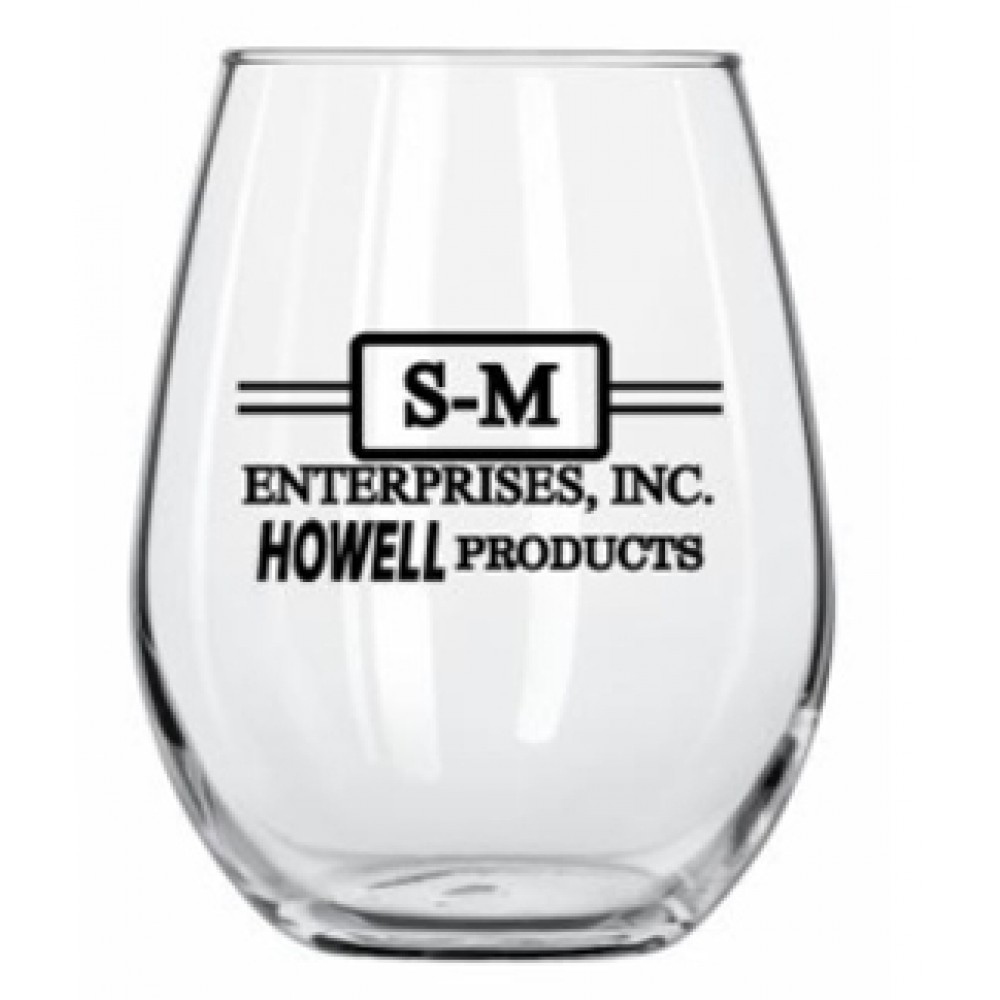 11.75 Ounce Stemless Wine Glass with Logo