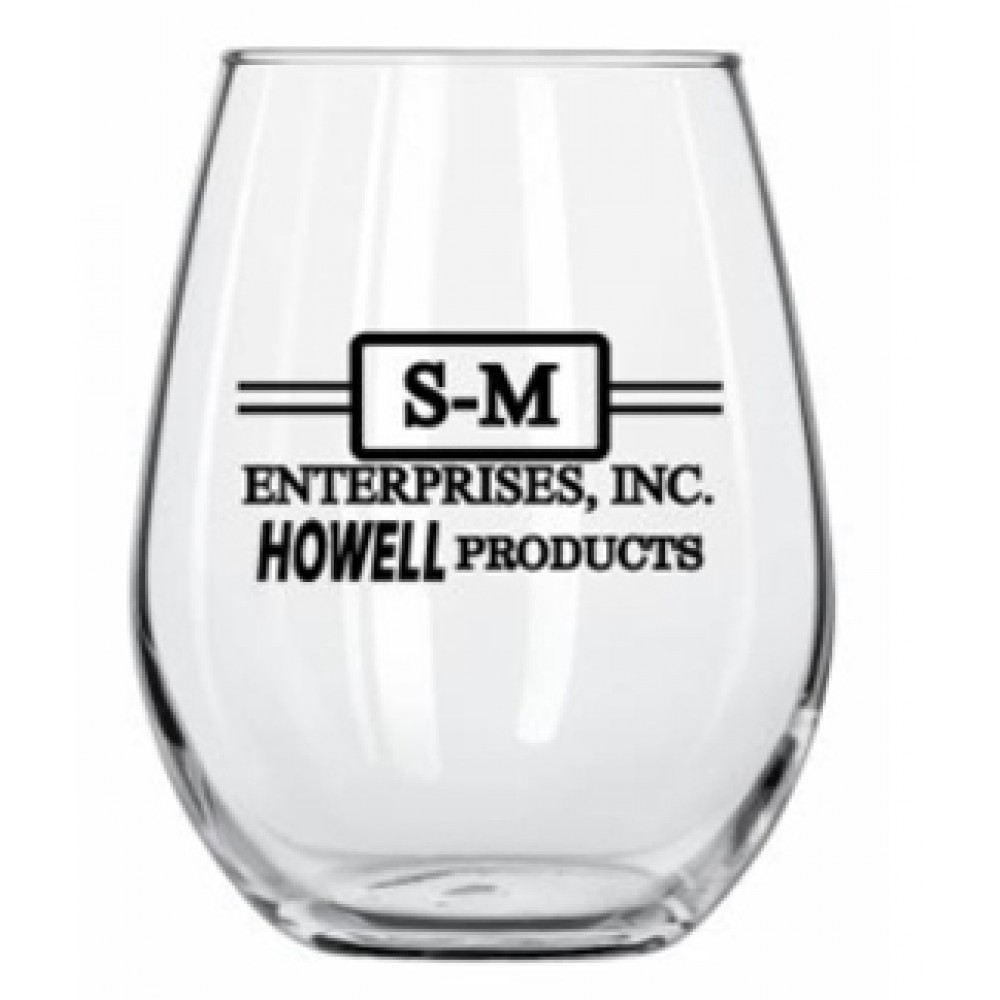 11.75 Ounce Stemless Wine Glass with Logo 11.75 Ounce Stemless Wine Glass with Logo