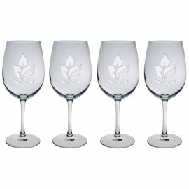 19.5 Oz. Set of Four Afficianado Stemmed Wine Glasses with Logo  19.5 Oz. Set of Four Afficianado Stemmed Wine Glasses with Logo