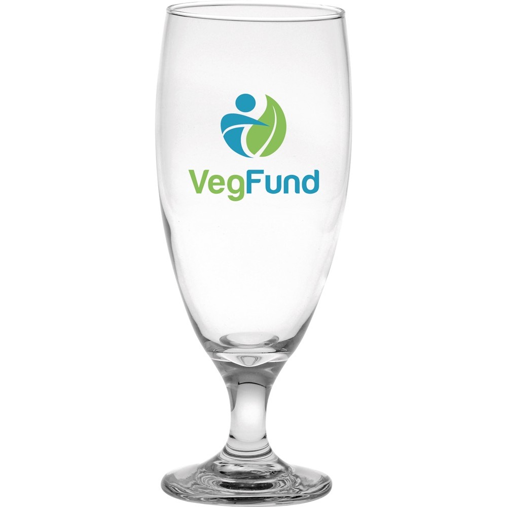 Logo Printed 16 Oz. Footed Pilsner Glass Logo Printed 16 Oz. Footed Pilsner Glass
