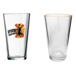 Customized 16 Oz. Clear Pint Mixing Glass w/Yellow Halo (Screen Printed)