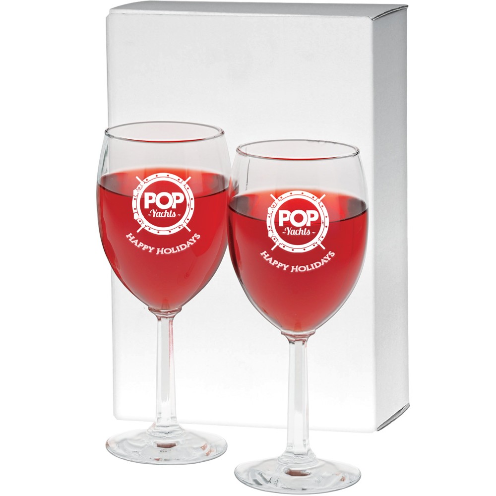 Personalized 8 Oz. Napa Valley Wine Glasses Gift Set