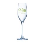6 Ounce Domaine Champagne Flute Glass with Logo