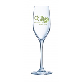 6 Ounce Domaine Champagne Flute Glass with Logo