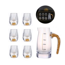 Liquor Glasses Set Gold Hill-Shaped Bottom Gift Pack with Logo