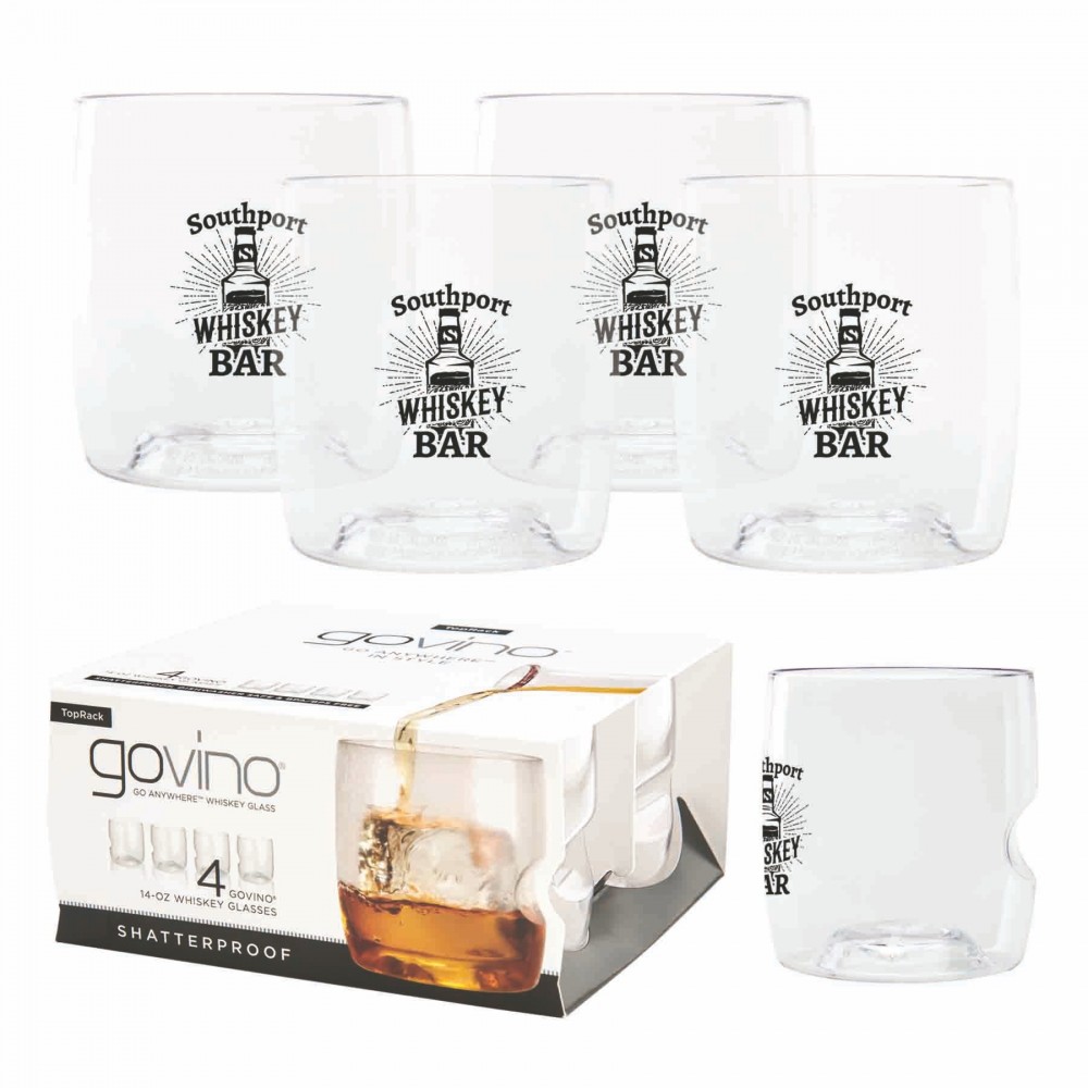 Dishwasher Safe Govino 14oz Whiskey Glass 4 Pack Custom Printed Dishwasher Safe Govino 14oz Whiskey Glass 4 Pack Custom Printed