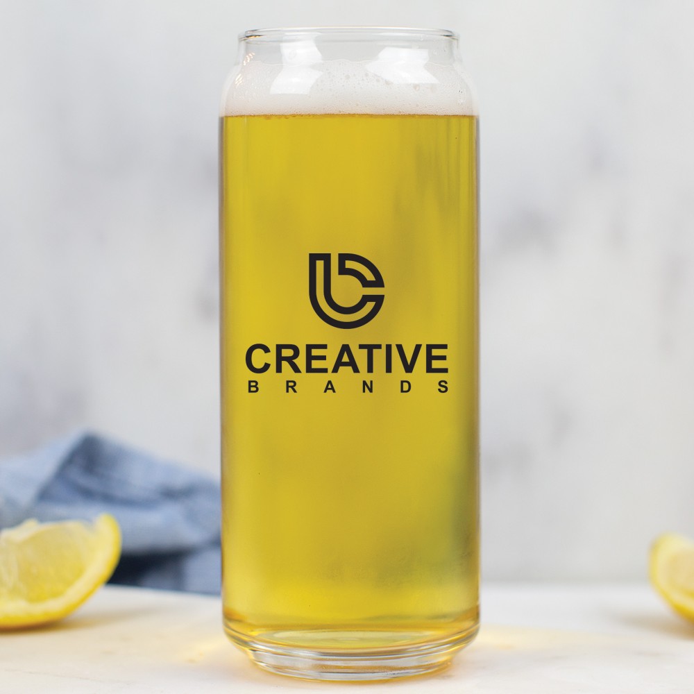 Logo Printed 16 Oz. Tall Boy Beer Can Glass w/Screen Printed Logo Logo Printed 16 Oz. Tall Boy Beer Can Glass w/Screen Printed Logo