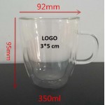 Personalized Double Wall Glass Coffee Mug 12 oz