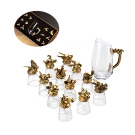 Creative Zodiac Liquor Matte Gold Glass Set Gift Box with Logo  Creative Zodiac Liquor Matte Gold Glass Set Gift Box with Logo