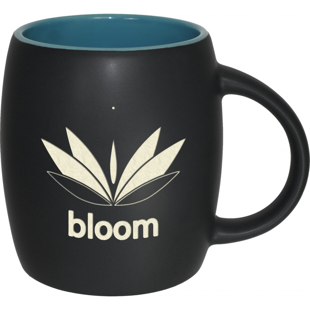 Custom Branded Barrel Two-Tone Matte Mug: Turquoise (14 Oz.) Custom Branded Barrel Two-Tone Matte Mug: Turquoise (14 Oz.)