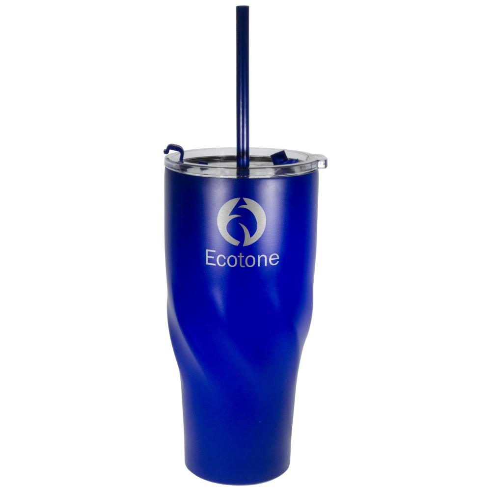 24 Oz. Blue Wakita Twisted Vacuum Tumbler Custom Printed 24 Oz. Blue Wakita Twisted Vacuum Tumbler Custom Printed