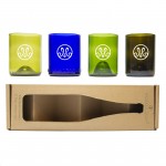 12oz Refresh Glass 4 Pack of glasses made from rescued wine bottles with Logo