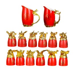 Ceramics Zodiac Enamel Liquor Glasses Set Gift Box with Logo  Ceramics Zodiac Enamel Liquor Glasses Set Gift Box with Logo