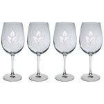 12 Oz. Set of Four Afficianado Stemmed Wine Glasses with Logo