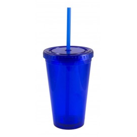 Promotional 16 oz. Royal Blue Double Wall Acrylic Translucent Tumbler  Promotional 16 oz. Royal Blue Double Wall Acrylic Translucent Tumbler