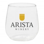 Customized 12oz Plastic Stemless Wine Glass