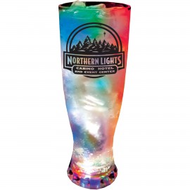 22 Oz. Plastic 3 Light, Light-Up Pilsner Glass with Logo