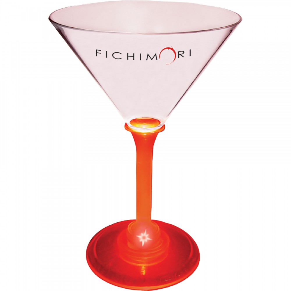 Personalized 7 Oz. Martini Glass w/ Light Up Contrast Standard Stem