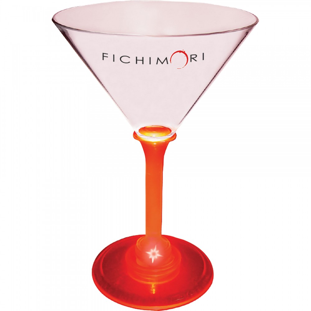 Personalized 7 Oz. Martini Glass w/ Light Up Contrast Standard