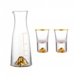 Scaled Liquor Glasses Set With Gilded Hill-Shaped Bottom with Logo