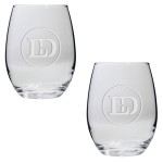 Custom Set of Two Stemless Wine Glasses (21 Oz.)