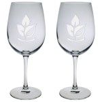 19.5 Oz. Set of Two Afficianado Stemmed Wine Glasses with Logo