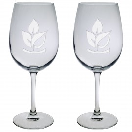 19.5 Oz. Set of Two Afficianado Stemmed Wine Glasses with Logo  19.5 Oz. Set of Two Afficianado Stemmed Wine Glasses with Logo