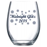 Personalized 9 oz. Allure Sheer Rim Stemless Wine Glass