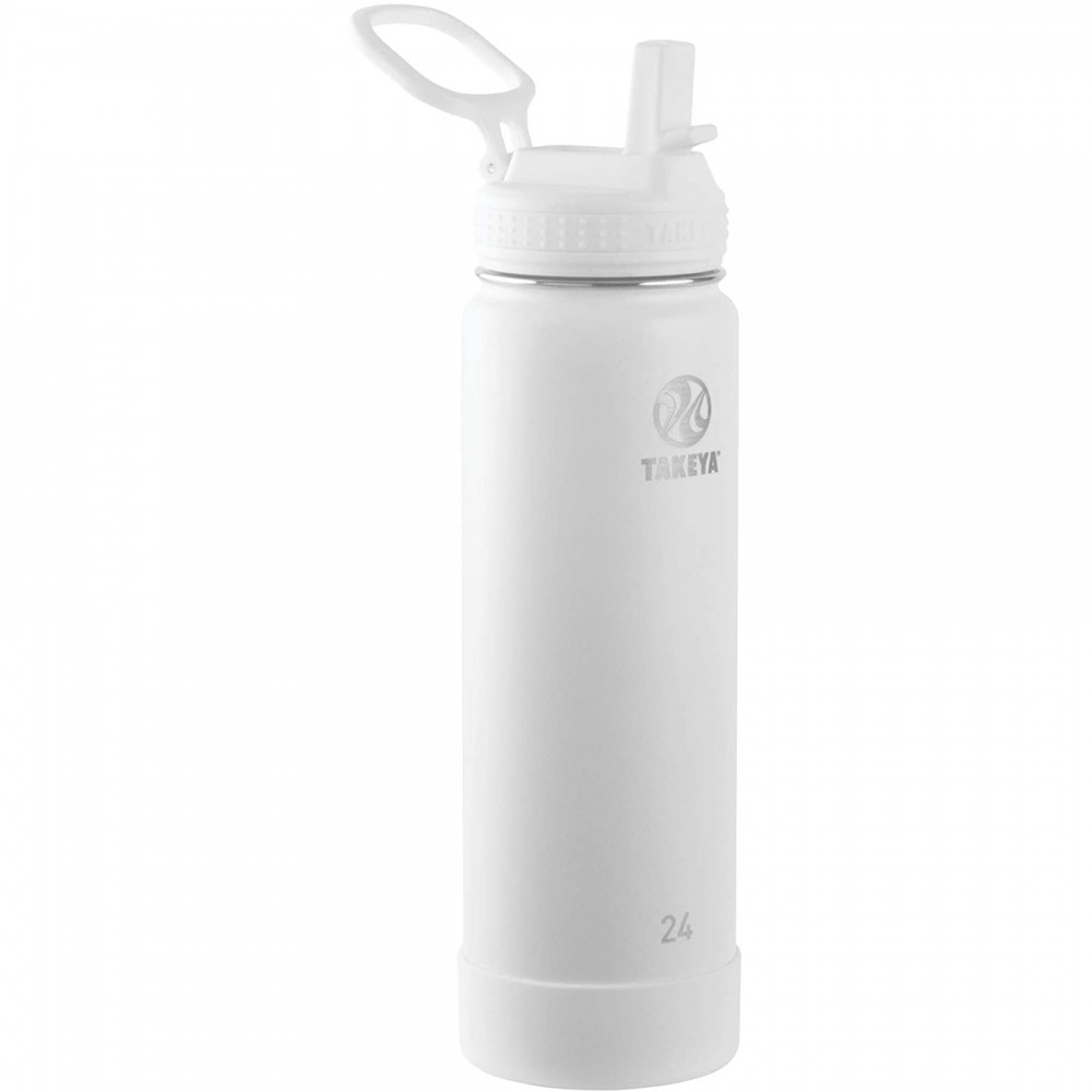 Customized 24 oz Takeya Actives Water Bottle w/Straw Lid