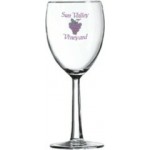 Custom Branded 8 1/2 Oz. Noblesse Wine Glass w/Hex Stem (Screen Printed)