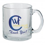 13 Oz. Clear Glass Mug Logo Printed