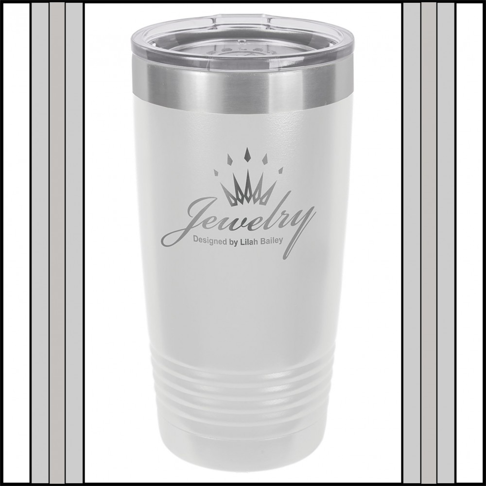 20 oz White Stainless Steel Polar Camel Vacuum Insulated Tumbler Logo Printed 20 oz White Stainless Steel Polar Camel Vacuum Insulated Tumbler Logo Printed