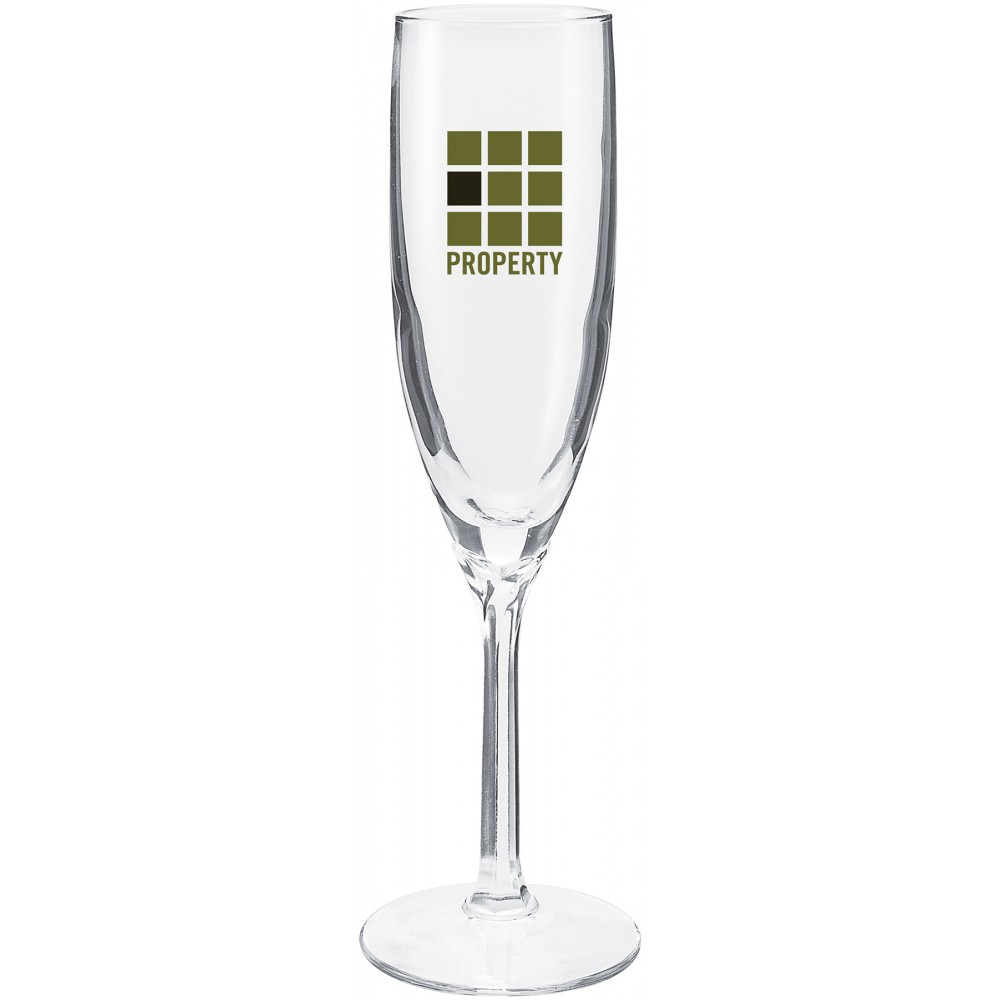 6oz Domain Flute Glass (Clear) Custom Printed 6oz Domain Flute Glass (Clear) Custom Printed