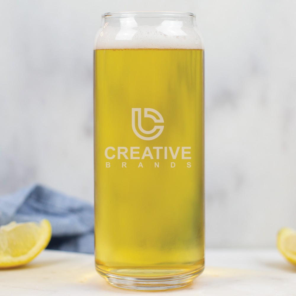 16 Oz. Tall Boy Beer Can Glass w/Laser Etched Logo Logo Printed 16 Oz. Tall Boy Beer Can Glass w/Laser Etched Logo Logo Printed