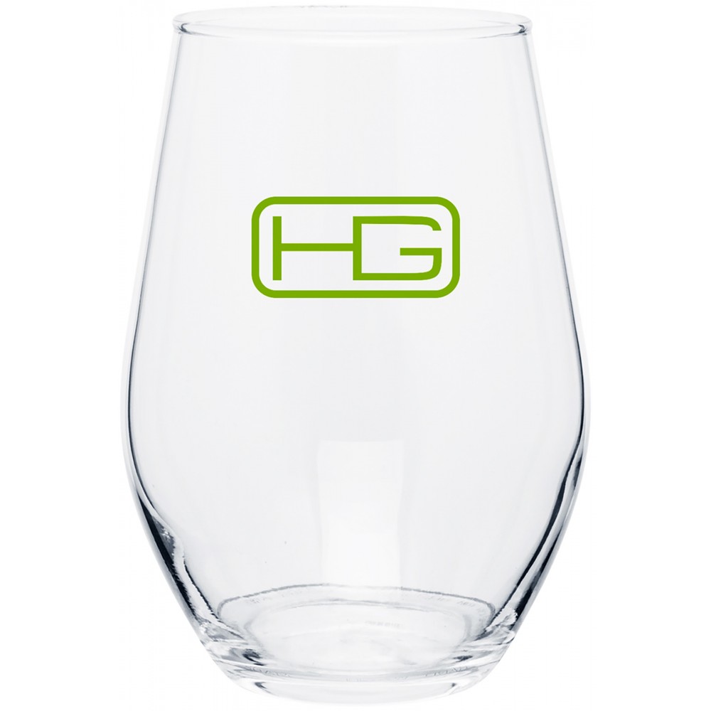 Logo Printed 11.5oz Concerto Stemless Wine Glass (Clear) Logo Printed 11.5oz Concerto Stemless Wine Glass (Clear)
